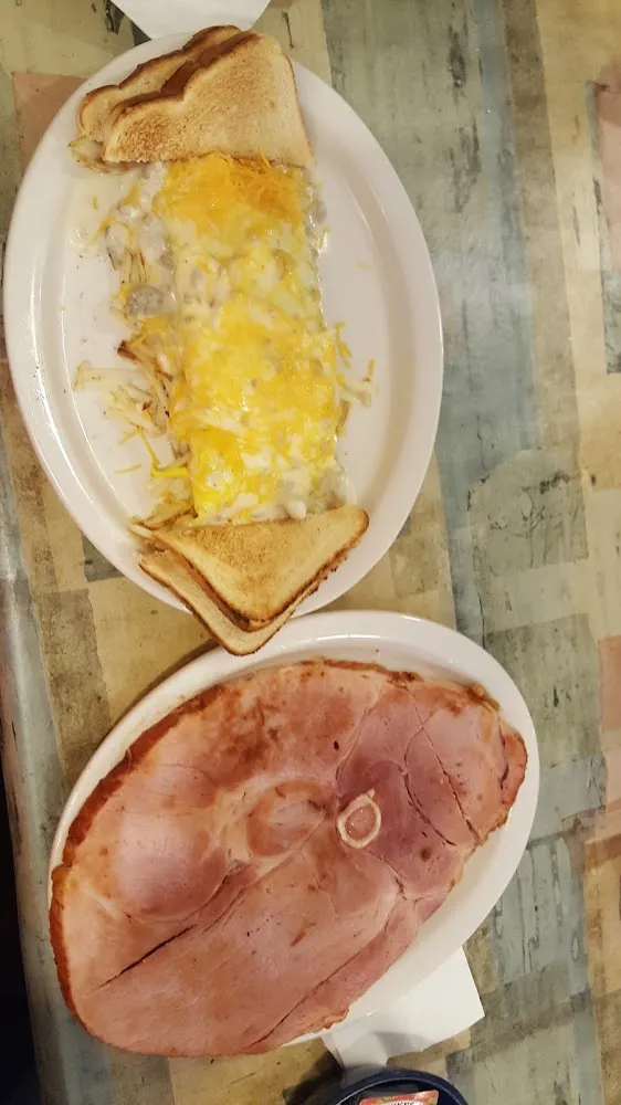 Egg Cheese Omelet with a Side County Ham